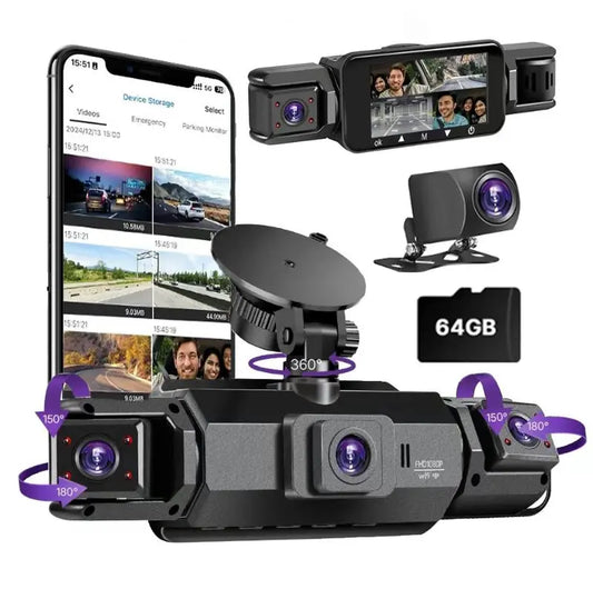 ⏳Limited-time 50% off⏰4-Lens 360° View Car Dash Cam🚗📹
