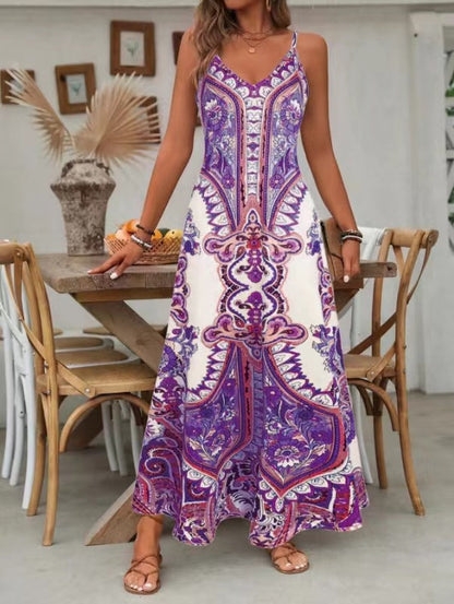👗 60% OFF NOW! 💃 Women‘s Retro Print V-Neck Maxi Dress✨