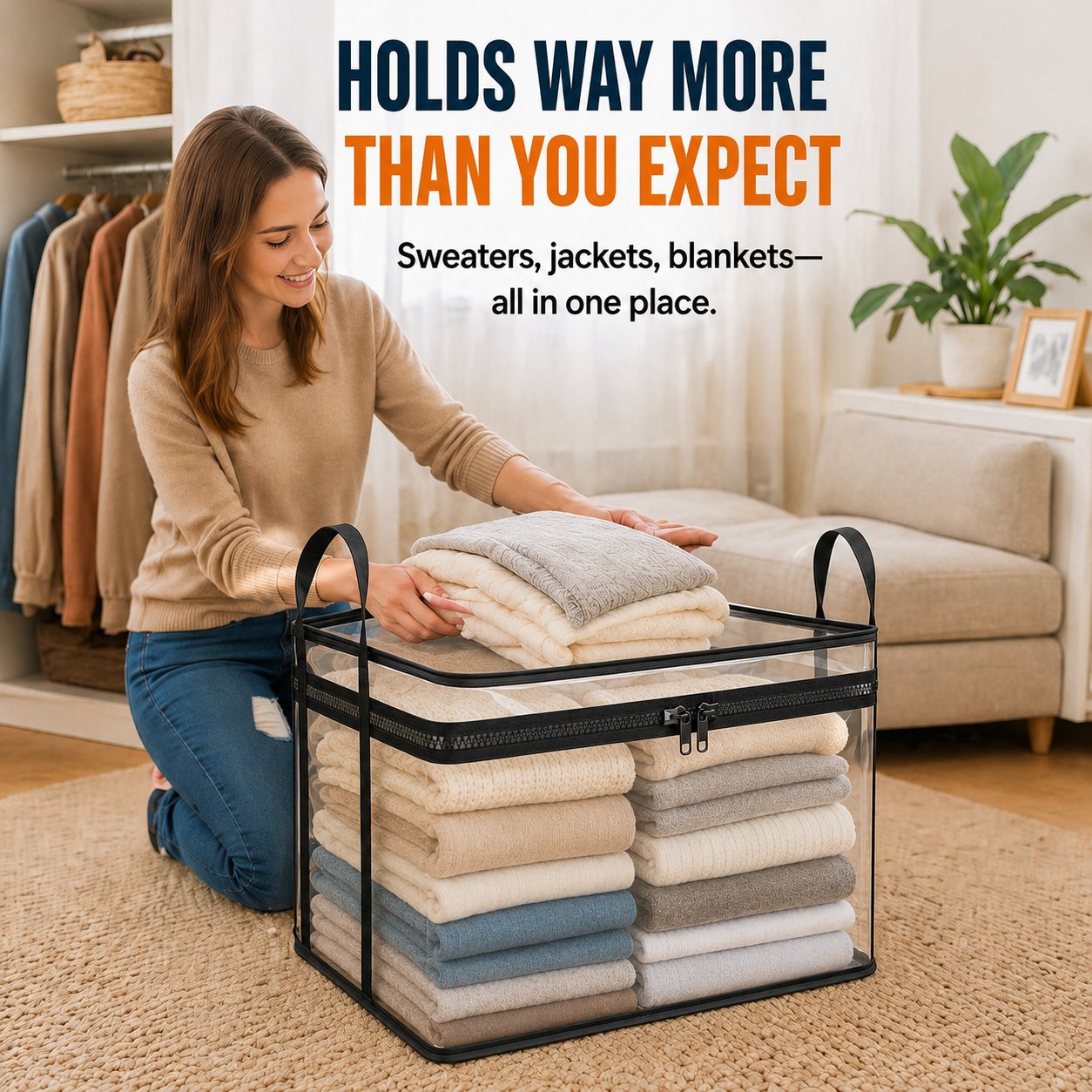 HomeVault Large Clear Storage Bag