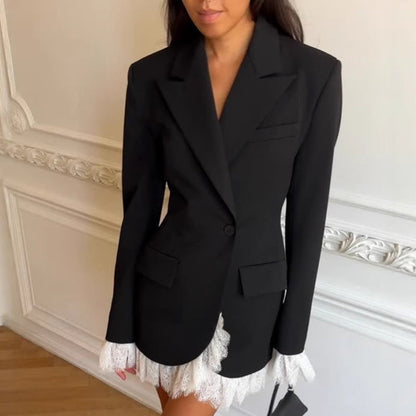 🥂 New Year, New Style: 50% Off Everything!💖Women's Long Sleeve Blazer Dress