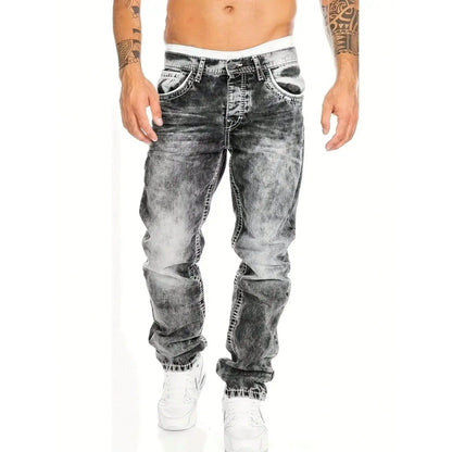 🔥 Men's Fashion Creative Stretch Denim Jeans – Minimalist Style, Perfect for Summer & Emo-Inspired Look 💙