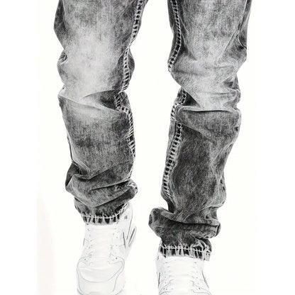 🔥 Men's Fashion Creative Stretch Denim Jeans – Minimalist Style, Perfect for Summer & Emo-Inspired Look 💙