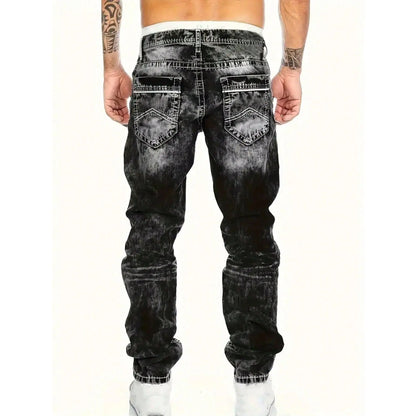 🔥 Men's Fashion Creative Stretch Denim Jeans – Minimalist Style, Perfect for Summer & Emo-Inspired Look 💙
