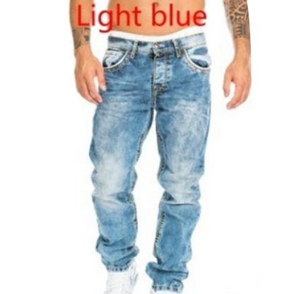 🔥 Men's Fashion Creative Stretch Denim Jeans – Minimalist Style, Perfect for Summer & Emo-Inspired Look 💙